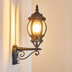 Applique Murale D'Exterieur Lentua Vert, Noir, 1 Lumiere, Detecteur De Mouvement