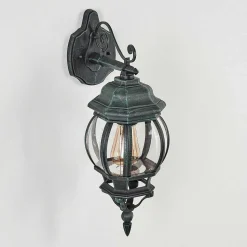 Applique Murale D'Exterieur Lentua Vert, Noir, 1 Lumiere