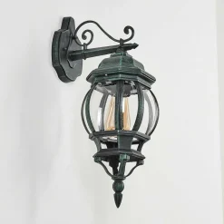 Applique Murale D'Exterieur Lentua Vert, Noir, 1 Lumiere