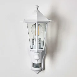 Applique Murale D'Exterieur Loria Blanc, 1 Lumiere, Detecteur De Mouvement