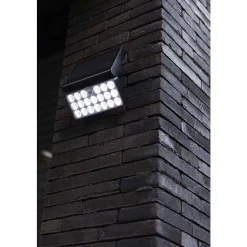 Applique Murale D'Exterieur Lutec Tuda Led Noir, 1 Lumiere, Detecteur De Mouvement