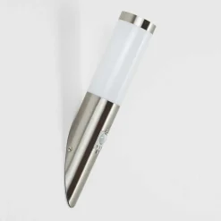 Applique Murale D'Exterieur Sessa Nickel Mat, 1 Lumiere, Detecteur De Mouvement