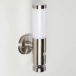 Applique Murale D'Exterieur Walise Acier Inoxydable, 1 Lumiere, Detecteur De Mouvement