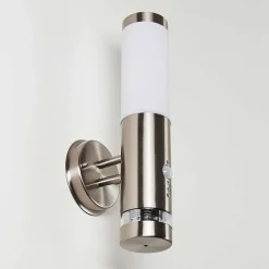 Applique Murale D'Exterieur Walise Acier Inoxydable, 1 Lumiere, Detecteur De Mouvement