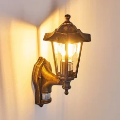 Applique Murale D'Exterieur Loria Brun Dore, 1 Lumiere