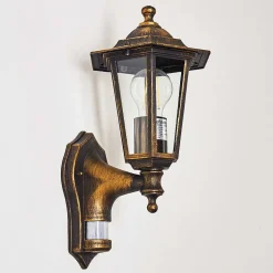 Applique Murale D'Exterieur Loria Brun Dore, 1 Lumiere