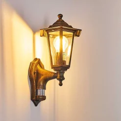 Applique Murale D'Exterieur Loria Brun Dore, 1 Lumiere