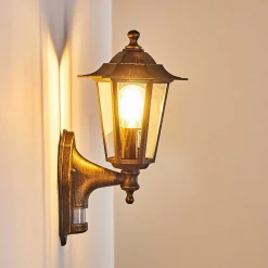 Applique Murale D'Exterieur Loria Brun Dore, 1 Lumiere