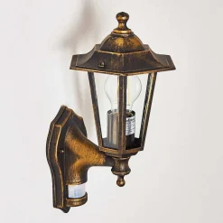 Applique Murale D'Exterieur Loria Brun Dore, 1 Lumiere