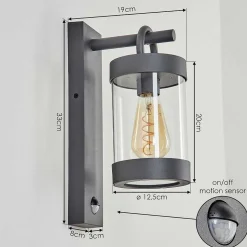 Applique Murale D'Exterieur Fulham Anthracite, 1 Lumiere