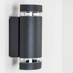 Applique Murale D'Exterieur Tagish Anthracite, 2 Lumieres