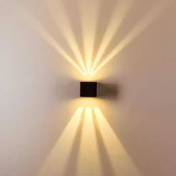 Applique Murale D'Exterieur Jonava Led Noir, 2 Lumieres