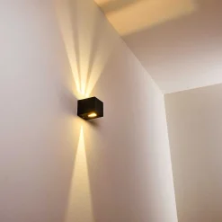 Applique Murale D'Exterieur Jonava Led Noir, 2 Lumieres