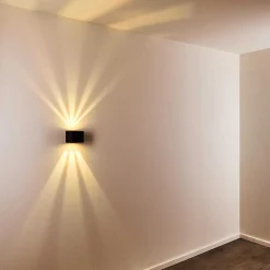 Applique Murale D'Exterieur Jonava Led Noir, 2 Lumieres