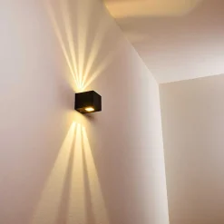 Applique Murale D'Exterieur Jonava Led Noir, 2 Lumieres