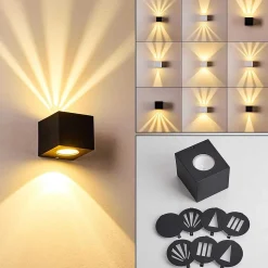 Applique Murale D'Exterieur Jonava Led Noir, 2 Lumieres