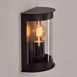 Applique Murale D'Exterieur Spitnes Noir, 1 Lumiere