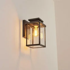 Applique Murale D'Exterieur Tieva Noir, Argente, 1 Lumiere, Detecteur De Mouvement