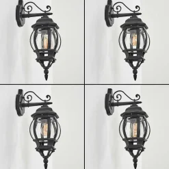 Applique Murale D'Exterieur Lentua Noir, 1 Lumiere