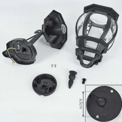 Applique Murale D'Exterieur Lentua Noir, 1 Lumiere