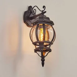 Applique Murale D'Exterieur Lentua Noir, 1 Lumiere