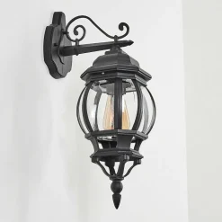 Applique Murale D'Exterieur Lentua Noir, 1 Lumiere