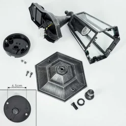 Applique Murale D'Exterieur Loria Gris, Noir, Argente, 1 Lumiere, Detecteur De Mouvement