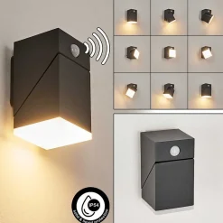 Applique Murale D'Exterieur Toogong Led Anthracite, 1 Lumiere, Detecteur De Mouvement