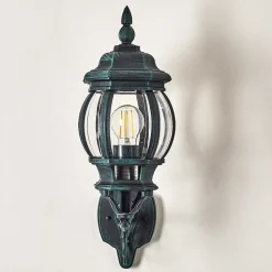 Applique Murale D'Exterieur Lentua Vert, Noir, 1 Lumiere