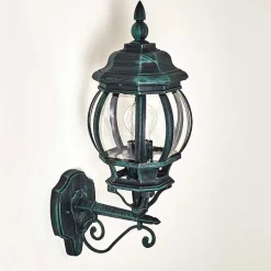 Applique Murale D'Exterieur Lentua Vert, Noir, 1 Lumiere