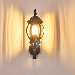 Applique Murale D'Exterieur Lentua Vert, Noir, 1 Lumiere