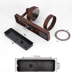 Applique Murale D'Exterieur Fulham Brun, Rouille, 1 Lumiere, Detecteur De Mouvement