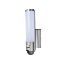 Applique Murale D'Exterieur Lutec Elara Led Acier Inoxydable, 1 Lumiere, Detecteur De Mouvement