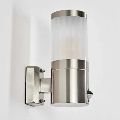 Applique Murale D'Exterieur Tolsona Nickel Mat, 1 Lumiere, Detecteur De Mouvement