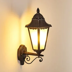 Applique Murale D'Exterieur Lignac Noir, Argente, 1 Lumiere