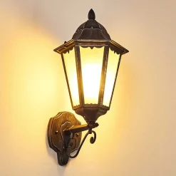 Applique Murale D'Exterieur Lignac Noir, Argente, 1 Lumiere