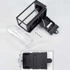 Applique Murale D'Exterieur Palanga Led Noir, 1 Lumiere, Detecteur De Mouvement