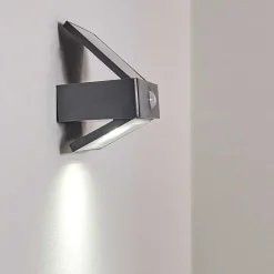 Applique Murale D'Exterieur Wiborg Led Anthracite, 1 Lumiere, Detecteur De Mouvement