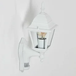 Applique Murale D'Exterieur Naofe Blanc, 1 Lumiere, Detecteur De Mouvement