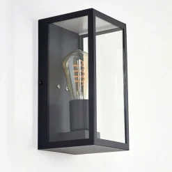 Applique Murale D'Exterieur Hamra Noir, 1 Lumiere