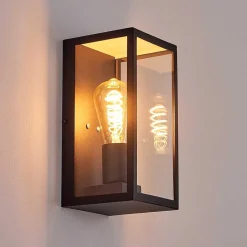 Applique Murale D'Exterieur Hamra Noir, 1 Lumiere