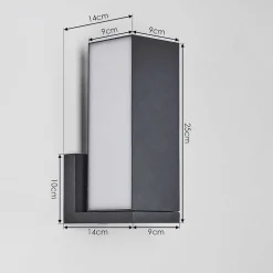 Applique Murale D'Exterieur Swanek Led Anthracite, 1 Lumiere