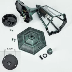 Applique Murale D'Exterieur Loria Vert, Noir, 1 Lumiere, Detecteur De Mouvement