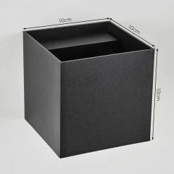 Applique Murale D'Exterieur Tamarin Led Noir, 2 Lumieres