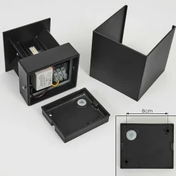 Applique Murale D'Exterieur Tamarin Led Noir, 2 Lumieres