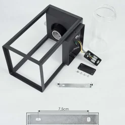 Applique Murale D'Exterieur Palanga Noir, 1 Lumiere, Detecteur De Mouvement