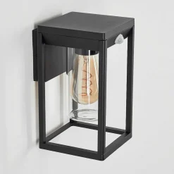 Applique Murale D'Exterieur Palanga Noir, 1 Lumiere, Detecteur De Mouvement