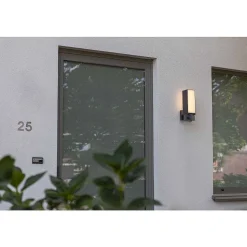 Applique Murale D'Exterieur Lutec Cuba Led Anthracite, 1 Lumiere, Detecteur De Mouvement