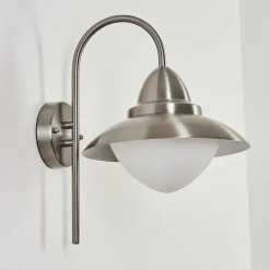 Applique Murale D'Exterieur Gielas Led Nickel Mat, 1 Lumiere