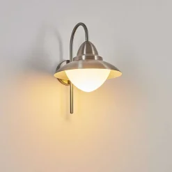 Applique Murale D'Exterieur Gielas Led Nickel Mat, 1 Lumiere